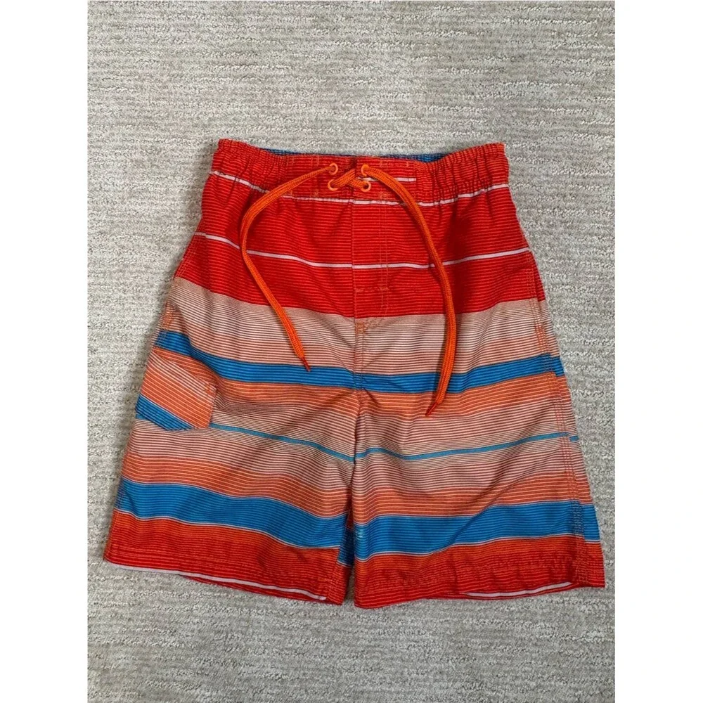 Kavu Kids Swim Trunks Bundle Boys Size M 10/12 Striped Mesh Lined Lot Red Blue